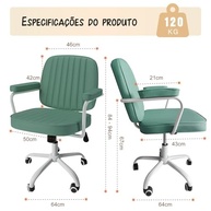 Cadeira de Trabalho Ergonômica Ajustável com Encosto Mesh e Base Giratória – Conforto Premium para Home Office - imagem 3