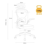 Cadeira de Escritório Presidente U-STAR Ergonômica com Encosto Mesh Respirável e Ajuste Lombar - imagem 3