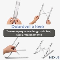 Suporte Ergonômico em Alumínio para Notebook e Tablet – Ajustável em 6 Níveis, Dobrável e Portátil com Estojo - imagem 5