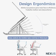 Suporte Ergonômico em Alumínio para Notebook e Tablet – Ajustável em 6 Níveis, Dobrável e Portátil com Estojo - imagem 3