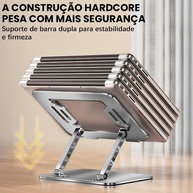 Suporte Ajustável para Notebook em Alumínio – Ergonômico, Portátil e Compatível com iPad, MacBook, HP, Dell e Lenovo - imagem 4