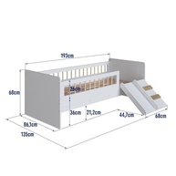 Cama Montessoriana de Solteiro com Escada e Escorrega - Linha Affetto Branca - imagem 3