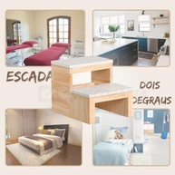 Escada Infantil de Madeira com Acabamento Laqueado - Segura e Estilosa para Quarto e Banheiro - imagem 5