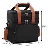 Bolsa Térmica Grande com 2 Compartimentos - Ideal para Marmita, Escola e Trabalho (Preto) - imagem 4