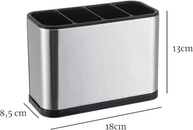 Escorredor Porta Talheres Inox Premium com Drenagem - 4 Divisórias e Design Compacto - imagem 4