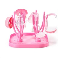 Escorredor Portátil de Mamadeira Rosa - Prático e Higiênico para Bebês - imagem 2