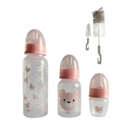 Kit Mamadeira Anticólica Rosa com 3 Tamanhos + Escova - Conforto e Segurança para Bebês - imagem 2