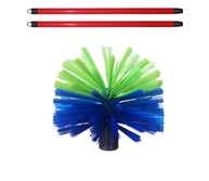 Escova Limpa Teto Nylon Rosqueável com 2 Cabos e 1 Prolongador – Multiuso Profissional para Tetos, Paredes e Cantos Altos - imagem 1