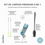 Kit de Limpeza Completa IstoSim – 6 Peças com Escova 3 em 1, Silicone 360°, Canudos e Ganchos - imagem 4