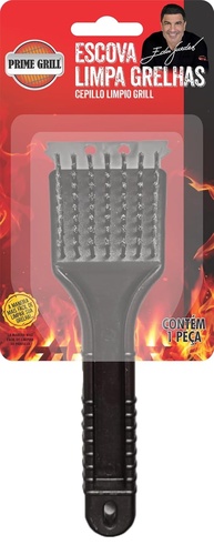 Escova Limpa Grelhas Prime Grill - Cerdas de Aço com Espátula para Limpeza Profunda - imagem 1