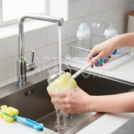 Escova Esponja para Limpeza de Mamadeira e Garrafa - Kit com 2 Peças Premium - imagem 3