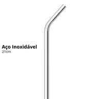 Kit Canudos Inox 7 Peças - 21cm Reutilizáveis com Escova de Limpeza | Ecológico e Sustentável para Sucos e Coquetéis - imagem 5