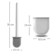 Escova Sanitária de Silicone com Suporte de Parede - Design Moderno e Limpeza Higiênica - imagem 3