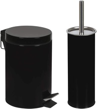 Conjunto Lixeira e Escova Sanitária Inox Preto 3L - Moderno e Resistente - imagem 1