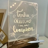 Luminária Quadro de Escrever Iluminado LED com Acrílico Transparente - Moderna e Prática para Estudos e Organização - imagem 3