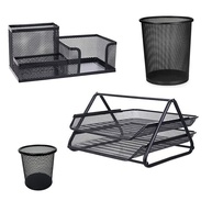 Kit Escritório Organizador 4 Itens - Bandeja, Lixeira, Porta Lápis e Documentos para Home Office - imagem 1