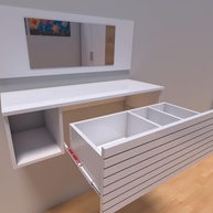Escrivaninha e Penteadeira Suspensa Joy com Espelho - Design Moderno e Organização Inteligente - imagem 5