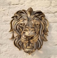 Escultura de Parede 3D de Cabeça de Leão em Resina - Decoração Majestosa para Casa - imagem 2