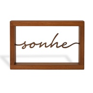 Escultura Decorativa Sonhe em Metal e Madeira - Inspire Seu Espaço com Estilo - imagem 1