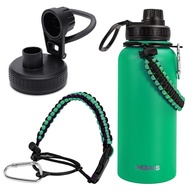 Garrafa Térmica 1000ml Aço Inox - Isolamento Quente e Frio com Alça (Verde Escuro) - imagem 1