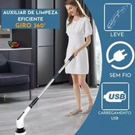 Esfregão Elétrico Giratório 9 em 1 - Escova Rotativa MOP Recarregável com 9 Acessórios para Limpeza Sem Fio e Multiuso - imagem 5