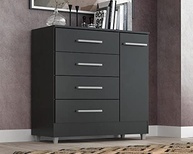 Cômoda Laura 4 Gavetas e 1 Porta em Design Moderno Onix - Organize seu Espaço com Estilo - imagem 4