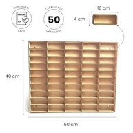 Expositor de Carrinhos 50 Espaços em MDF Cru: Organize e Proteja sua Coleção! - imagem 4