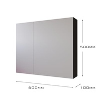 Espelheira Suspensa Moderna com Prateleiras para Banheiro - Design Klein Preto/Nature - imagem 3