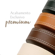 Espelho Decorativo Redondo 60cm Adnet com Alça em Couro Ecológico - Design Moderno e Sofisticado - imagem 5