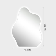 Espelho Decorativo com LED Bivolt 60x45cm - Design Orgânico Moderno com Iluminação Elegante - imagem 3