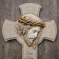 Cruz de Parede de Jesus com Coroa de Espinhos 30,5 cm - Decoração Religiosa com Escritura João 14:6 - imagem 5