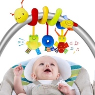 Carrinho de Bebê Minhoca Divertida: Chocalho Espiral para Berço e Passeio - imagem 2
