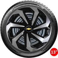 Jogo 4 Calotas Esportivas Spider Aro 13 Preto/Prata para Chevrolet Corsa Wind Classic (1996-2014) - imagem 4