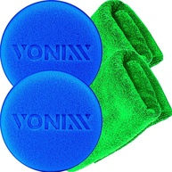 Kit Essencial: 2 Aplicadores de Espuma Vonixx + 2 Panos Microfibra JS para Detalhamento Automotivo - imagem 1