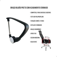 Braço Esquerdo para Cadeira Bilbao W-58 Cromado – Compatível com MGM Flex e Modelos Importados - imagem 4