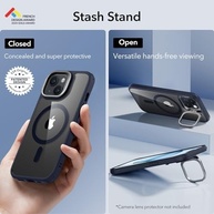 ESR Capa iPhone 15 MagSafe: Proteção Militar, Suporte Ajustável e Design Azul Escuro Clássico - imagem 3
