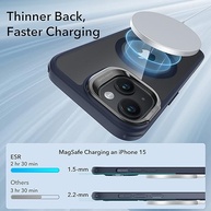 ESR Capa iPhone 15 MagSafe: Proteção Militar, Suporte Ajustável e Design Azul Escuro Clássico - imagem 4
