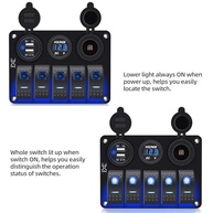 Painel de Alumínio FXC: 5 Entradas, USB Duplo 3.1A e Voltagem - Essencial para seu Veículo ou Barco! - imagem 3