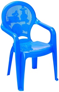 Cadeira Monobloco Infantil Catty Estampada com Braços - Tramontina Azul - imagem 1