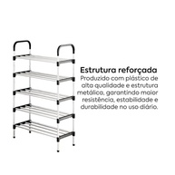 Sapateira Organizadora 5 Andares com Prateleiras Multiuso - Estante Moderna para Sapatos, Livros e Acessórios - imagem 5