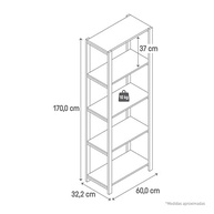 Estante Moderna para Livros e Decoração em Madeira com 5 Prateleiras | Design Elegante e Fácil Montagem - imagem 3