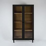 Estante Para Livros Ditália 2 Portas com Vidro - Design Moderno em Preto - imagem 2