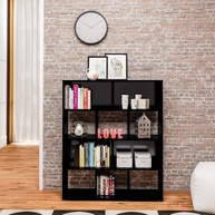 Estante Organizadora com 10 Nichos BOOK em Preto - Design Moderno e Versátil para Qualquer Ambiente - imagem 1