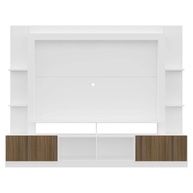 Rack Estante com Painel para TV 65" Oslo Multimóveis | Design Moderno em Branco e Madeirado - imagem 1