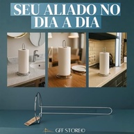 Suporte para Rolo de Papel Toalha Aço Inoxidável Premium com Design Moderno e Base Estável - imagem 5