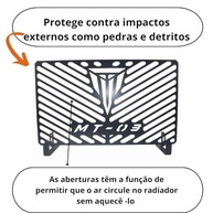 Protetor de Radiador Yamaha MT-03 (2015-2025): Segurança e Estilo em Aço Carbono - imagem 3