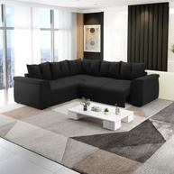 Sofá de Canto 5 Lugares Retrátil Qatar Suede Preto - Conforto e Estilo para sua Sala - imagem 3