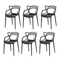 Kit com 6 Cadeiras Allegra Pretas - Estilo Moderno para Sala e Cozinha - imagem 1