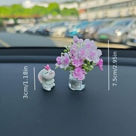 Mini Vaso Decorativo Fofo para Carro: Charme e Estilo no Painel e Janela - imagem 2