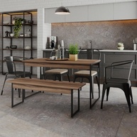 Mesa de Jantar Tub com 1 Banco - Estilo Industrial Moderno - imagem 1